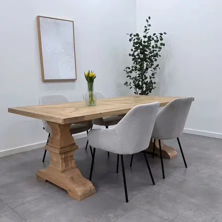 Klos- / Kloosterpoten - eiken - breedte: 78 cm - hoogte: 72 cm - Potenset - gelijmd rustiek eikenhout - KD 8-12%
