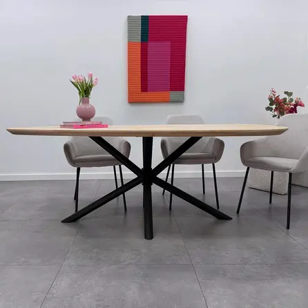Matrix onderstel rond zwart - metaal - koker: 6 cm- 78x140 cm - hoogte: 72 cm - 3-delig stalen spinnenpoot onderstel met zwarte coating - RAL 9005