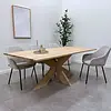 Matrix tafelonderstel - eiken - 6x16 cm - 90x140 cm - hoogte: 72 cm - 3-delig spinnenpoot onderstel - gelijmd rustiek eikenhout - KD 8-12%