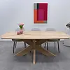 Matrix tafelonderstel - eiken - 6x16 cm - 90x140 cm - hoogte: 72 cm - 3-delig spinnenpoot onderstel - gelijmd rustiek eikenhout - KD 8-12%
