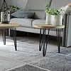 Rond eiken tafelblad - 4 cm dik - rustiek eikenhout (B/C) - smalle lamel (4-10 cm) - vaste afmetingen - gelijmd KD 8-12%