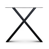 X tafelpoten zwart - metaal - 4x10 cm - breedte: 78 cm - hoogte: 72 cm - stalen X poot set met zwarte coating - RAL 9005
