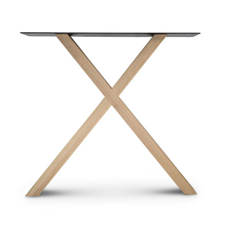 X tafelpoten - eiken - 4x10 cm - breedte: 78 cm - hoogte: 72 cm - X poot set - gelijmd rustiek eikenhout - KD 8-12%