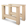 H tafelpoten - eiken - 12x12 cm - breedte: 88 cm - hoogte: 72 cm - H poot set - gelijmd rustiek eikenhout - KD 8-12%