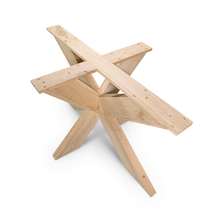 Matrix tafelonderstel - eiken - 6x16 cm - 90x140 cm - hoogte: 72 cm - 3-delig spinnenpoot onderstel - gelijmd rustiek eikenhout - KD 8-12%