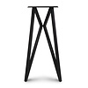 Vlindertafelpoten zwart - metaal - 3x3 cm - breedte: 36 cm - hoogte: 86 cm - stalen wandtafel / bartafel vlinderpoot set met zwarte coating - RAL 9005