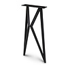 Vlindertafelpoten zwart - metaal - 3x3 cm - breedte: 36 cm - hoogte: 86 cm - stalen wandtafel / bartafel vlinderpoot set met zwarte coating - RAL 9005