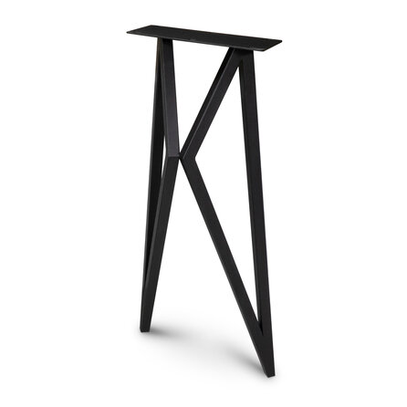 Vlindertafelpoten zwart - metaal - 3x3 cm - breedte: 36 cm - hoogte: 86 cm - stalen wandtafel / bartafel vlinderpoot set met zwarte coating - RAL 9005