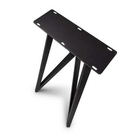 Vlindertafelpoten zwart - metaal - 3x3 cm - breedte: 36 cm - hoogte: 86 cm - stalen wandtafel / bartafel vlinderpoot set met zwarte coating - RAL 9005