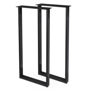 U-poten zwart - SET (2 stuks) - wand-/bartafel - metaal - 2x5 cm - breedte: 36 cm - hoogte: 86 cm