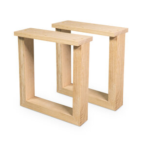 U-bankpoten eiken - SET (2 stuks) - 4x8 cm - rustiek - breedte: 36 cm