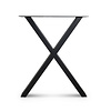 X tafelpoten zwart - metaal - 4x10 cm - breedte: 60 cm - hoogte: 72 cm - stalen X poot set met zwarte coating - RAL 9005