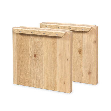 Paneelpoten - eiken - 4 cm dik - breedte: 40, 50, of 60 cm - hoogte: 40 cm - Salontafelpoten set - gelijmd rustiek eikenhout - KD 8-12%