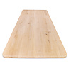Eiken tafelblad met ronde hoeken en bolle rand - 4 cm dik - rustiek eikenhout (B/C) - medium lamel (6-12 cm) - vaste afmetingen - gelijmd KD 8-12%