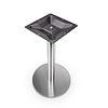 Horeca onderstel - inox look - koker: 8 cm - voetplaat: 43 cm - hoogte: 72 cm - meerdelig metalen onderstel met RVS kleur coating
