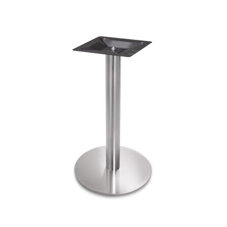 Horeca onderstel - inox look - koker: 8 cm - voetplaat: 43 cm - hoogte: 72 cm - meerdelig metalen onderstel met RVS kleur coating