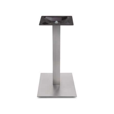 Horeca onderstel - inox look - koker: 8x8 cm - voet: 40x40 cm - hoogte: 72 cm - meerdelig metalen onderstel met RVS kleur coating