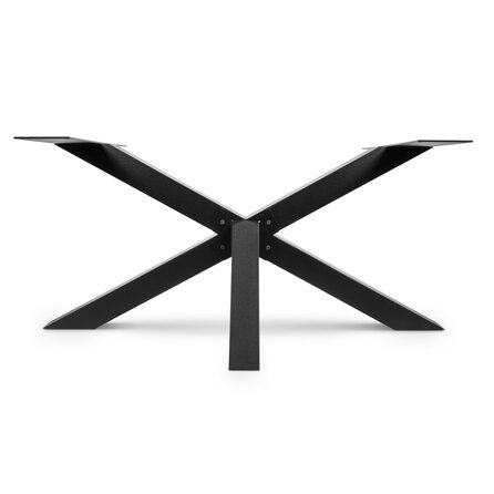 Matrix onderstel zwart - metaal - koker: 10x10 cm - 90x170 cm - hoogte: 72,5 cm - 3-delig stalen3D kruispoot onderstel met zwarte coating