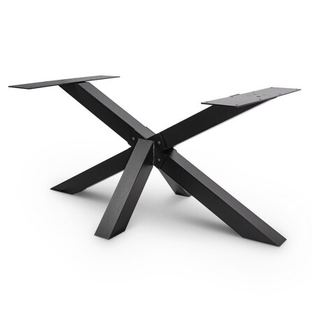 Matrix onderstel zwart - metaal - koker: 10x10 cm - 90x170 cm - hoogte: 72,5 cm - 3-delig stalen3D kruispoot onderstel met zwarte coating