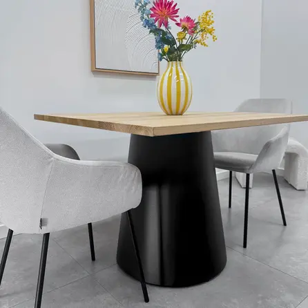 Pilaar onderstel (groot) zwart - metaal - 60 cm - hoogte: 72 cm - stalen kolom/kegel/cone poot met zwarte coating - RAL 9005