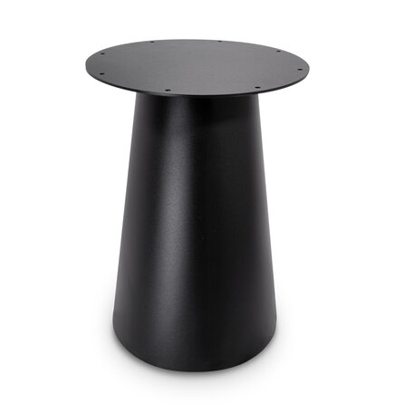 Pilaar onderstel (klein) zwart - metaal - 50 cm - hoogte: 73 cm - stalen kolom/kegel/cone poot met zwarte coating - RAL 9005