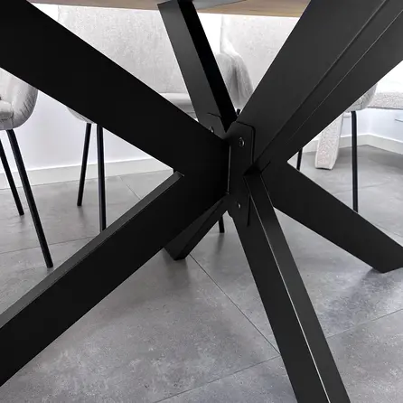 Matrix onderstel zwart - metaal - koker: 4x10 cm - 90x140 cm - hoogte: 72 cm - 3-delig stalen spinnenpoot onderstel met zwarte coating