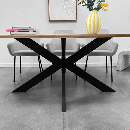 Matrix onderstel zwart - metaal - koker: 4x10 cm - 90x140 cm - hoogte: 72 cm - 3-delig stalen spinnenpoot onderstel met zwarte coating