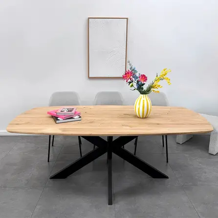 Matrix onderstel zwart - metaal - koker: 4x10 cm - 90x140 cm - hoogte: 72 cm - 3-delig stalen spinnenpoot onderstel met zwarte coating