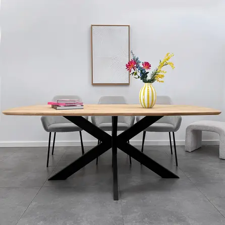 Matrix onderstel zwart - metaal - koker: 4x10 cm - 90x140 cm - hoogte: 72 cm - 3-delig stalen spinnenpoot onderstel met zwarte coating