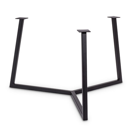 Driepoot salontafel onderstel - zwart -metaal - 2x2 cm - stalen 3-poot salon tafelonderstel met zwarte coating - RAL 9005