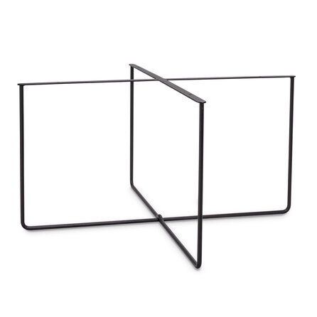 Kruis salontafel onderstel - zwart -metaal - 1 cm (rond) - hoogte: 38 cm - stalen kruispoot salon tafelonderstel met zwarte coating - RAL 9005
