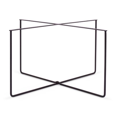 Kruis salontafel onderstel - zwart -metaal - 1 cm (rond) - hoogte: 38 cm - stalen kruispoot salon tafelonderstel met zwarte coating - RAL 9005