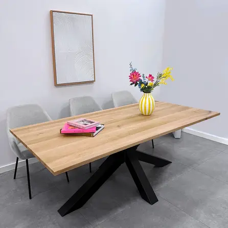 Matrix onderstel zwart - metaal - koker: 10x10 cm - 90x170 cm - hoogte: 72,5 cm - 3-delig stalen3D kruispoot onderstel met zwarte coating