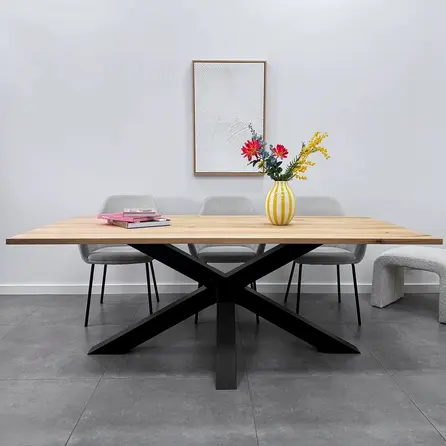 Matrix onderstel zwart - metaal - koker: 10x10 cm - 90x170 cm - hoogte: 72,5 cm - 3-delig stalen3D kruispoot onderstel met zwarte coating