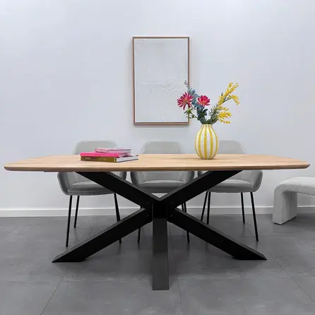 Matrix onderstel zwart - metaal - koker: 10x10 cm - 90x170 cm - hoogte: 72,5 cm - 3-delig stalen3D kruispoot onderstel met zwarte coating