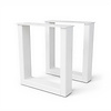U bankpoten wit - metaal - 4x8 cm - breedte: 36 cm - hoogte: 41 cm - stalen U poten set bankje - met witte coating - RAL 9016