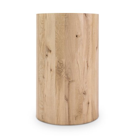 Koker tafelonderstel - eiken - diameter: 40 cm - hoogte: 71 cm - kokerpoot onderstel - gelijmd rustiek eikenhout - KD 8-12%