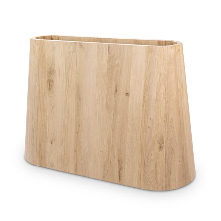 Brede pilaar tafelonderstel - eiken - afmeting: 105x25-45 cm - hoogte: 71 cm - brede pilaarpoot onderstel - gelijmd rustiek eikenhout - KD 8-12%