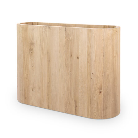 Brede koker tafelonderstel - eiken - afmeting:105x45 cm - hoogte: 71 cm - brede kokerpoot onderstel - gelijmd rustiek eikenhout - KD 8-12%