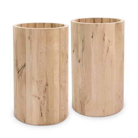Koker tafelpoten - eiken - diameter: 40 cm - hoogte: 71 cm - kokerpoot set - gelijmd rustiek eikenhout - KD 8-12%