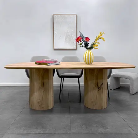 Koker tafelpoten - eiken - diameter: 40 cm - hoogte: 71 cm - kokerpoot set - gelijmd rustiek eikenhout - KD 8-12%