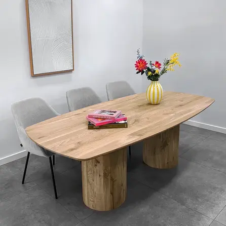 Koker tafelpoten - eiken - diameter: 40 cm - hoogte: 71 cm - kokerpoot set - gelijmd rustiek eikenhout - KD 8-12%