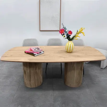 Koker tafelpoten - eiken - diameter: 40 cm - hoogte: 71 cm - kokerpoot set - gelijmd rustiek eikenhout - KD 8-12%