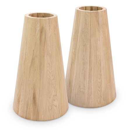 Pilaar tafelpoten - eiken - diameter: 25-45 cm - hoogte: 71 cm - pilaarpoot set - gelijmd prime eikenhout - KD 8-12%