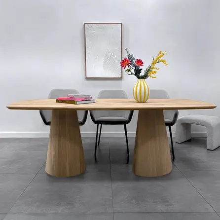 Pilaar tafelpoten - eiken - diameter: 25-45 cm - hoogte: 71 cm - pilaarpoot set - gelijmd prime eikenhout - KD 8-12%