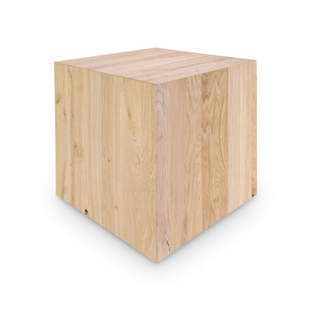 Kubus eiken salontafel - op maat - 2 cm dik - rustiek eikenhout (B/C) - vierkante / rechthoekige eiken salon tafel