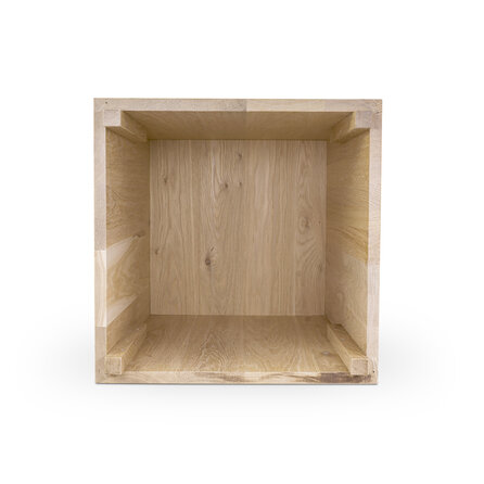 Kubus eiken salontafel - op maat - 2 cm dik - rustiek eikenhout (B/C) - vierkante / rechthoekige eiken salon tafel