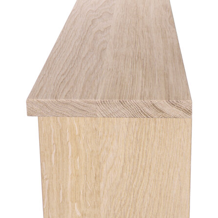 Eiken side table voor achter de bank - op maat - 2,7 cm dik - rustiek eikenhout (B/C) - smalle eiken wand/muur tafel