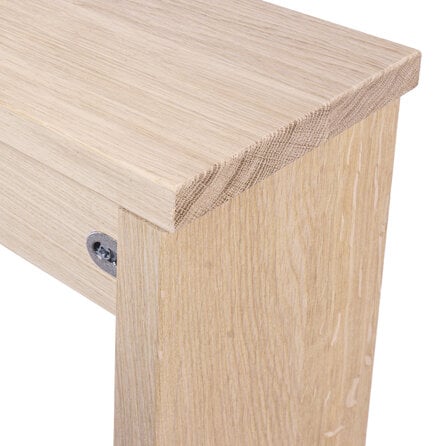 Eiken side table voor achter de bank - op maat - 2,7 cm dik - rustiek eikenhout (B/C) - smalle eiken wand/muur tafel