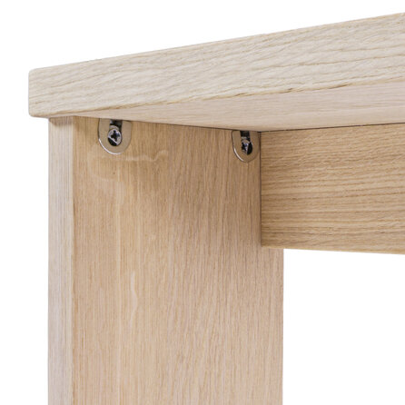 Eiken side table voor achter de bank - op maat - 2,7 cm dik - rustiek eikenhout (B/C) - smalle eiken wand/muur tafel